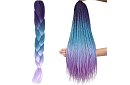 Syntetyczne ombre warkocze na włosy niebiesko-fioletowe