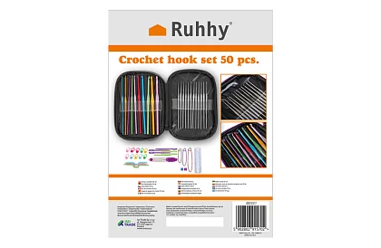 Zestaw do szydełkowania – 50-elementowy zestaw kreatywny w etui