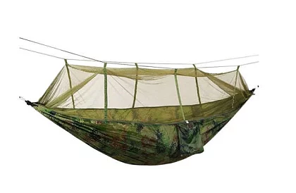 Hamak turystyczny Santiago Army 260x140 cm z moskitierą