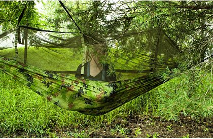 Hamak turystyczny Santiago Army 260x140 cm z moskitierą