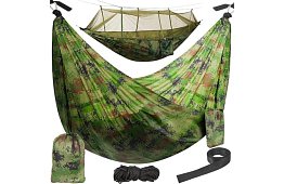 Hamak turystyczny Santiago Army 260x140 cm z moskitierą
