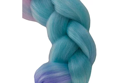 Syntetyczne ombre warkocze różowo-niebiesko-fioletowe