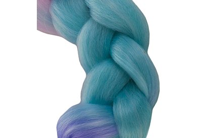 Syntetyczne ombre warkocze różowo-niebiesko-fioletowe