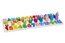 Drewniane puzzle z alfabetem i cyframi