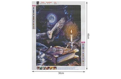 5D diamentowy haft – sowa, 30x40 cm