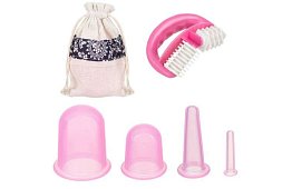 Zestaw narzędzi do masażu – 4 silikonowe bańki + masażer + torba