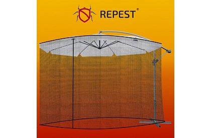 Moskitiera na parasol ogrodowy 350 cm – czarna