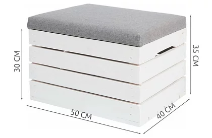 Drewniany taboret – puf skrzynia z przestrzenią do przechowywania