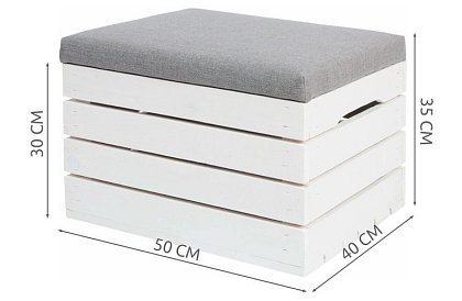 Drewniany taboret – puf skrzynia z przestrzenią do przechowywania