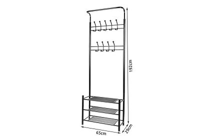 Ściana w przedpokoju – szafka na buty z wieszakiem