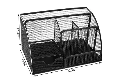 Organizator na biurko - 6 przegródek - czarny