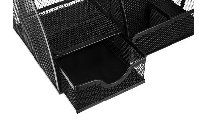 Organizator na biurko - 6 przegródek - czarny