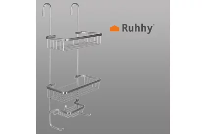 Półka wisząca do łazienki - srebrna