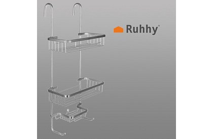 Półka wisząca do łazienki - srebrna