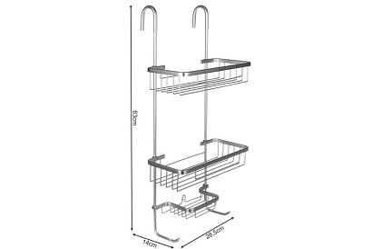 Półka wisząca do łazienki - srebrna
