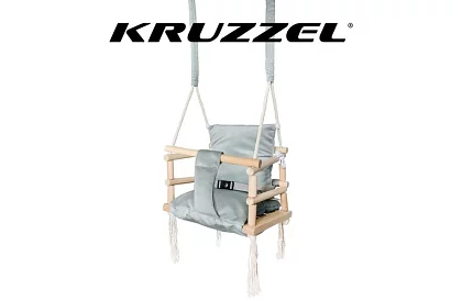 Drewniana huśtawka dla dzieci – szara