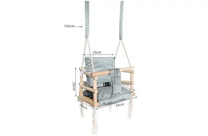 Drewniana huśtawka dla dzieci – szara