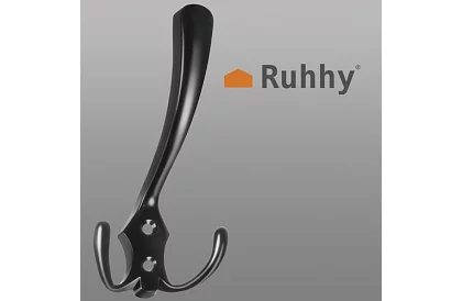 Wieszak ścienny meblowy czarny – zestaw 5 sztuk