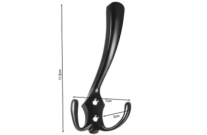 Wieszak ścienny meblowy czarny – zestaw 5 sztuk