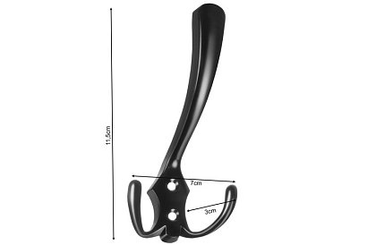 Wieszak ścienny meblowy czarny – zestaw 5 sztuk