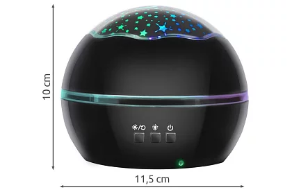 LED nocna lampa z projektorem obrazków - czarna