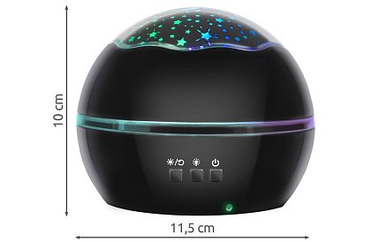 LED nocna lampa z projektorem obrazków - czarna