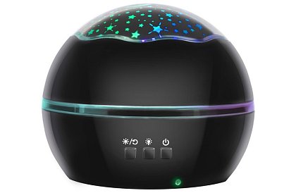 LED nocna lampa z projektorem obrazków - czarna