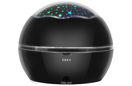 LED nocna lampa z projektorem obrazków - czarna