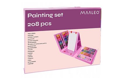 Zestaw artystyczny do malowania dla dzieci – artystyczna walizka - 208 elementów
