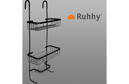 Półka wisząca do łazienki - czarna