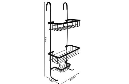 Półka wisząca do łazienki - czarna