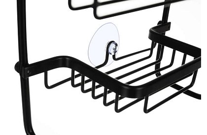 Półka wisząca do łazienki - czarna