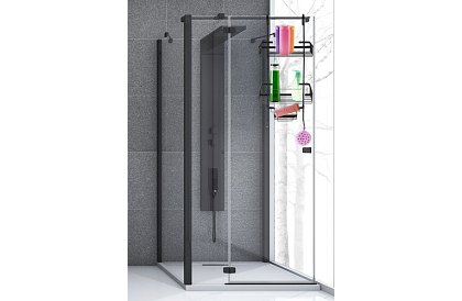 Półka wisząca do łazienki - czarna