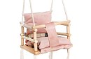 Drewniana huśtawka dla dzieci – różowa