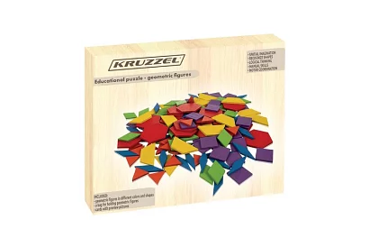Drewniane puzzle edukacyjne - kształty geometryczne