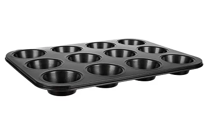 Teflonowa blacha do pieczenia na muffiny + 12 silikonowych foremek