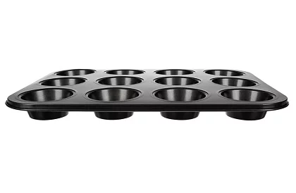 Teflonowa blacha do pieczenia na muffiny + 12 silikonowych foremek