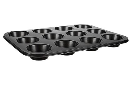 Teflonowa blacha do pieczenia na muffiny + 12 silikonowych foremek