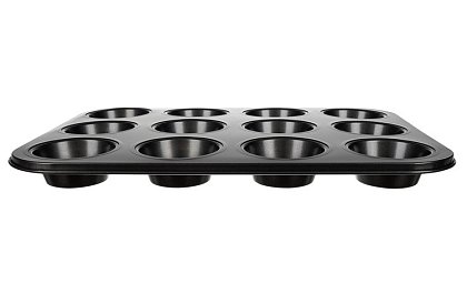 Teflonowa blacha do pieczenia na muffiny + 12 silikonowych foremek