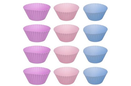 Teflonowa blacha do pieczenia na muffiny + 12 silikonowych foremek