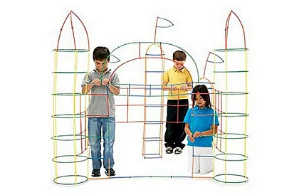 Kolorowy zestaw konstrukcyjny z rurkami 408 szt. – kreatywna gra dla dzieci