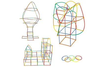 Kolorowy zestaw konstrukcyjny z rurkami 408 szt. – kreatywna gra dla dzieci