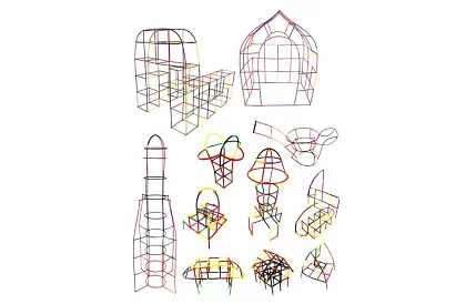 Kolorowy zestaw konstrukcyjny z rurkami 408 szt. – kreatywna gra dla dzieci