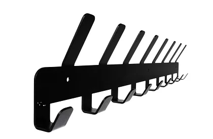 Wieszak ścienny na kurtki i płaszcze – czarny, 17 haków