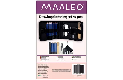 Zestaw do profesjonalnego rysowania i szkicowania – 32 elementy