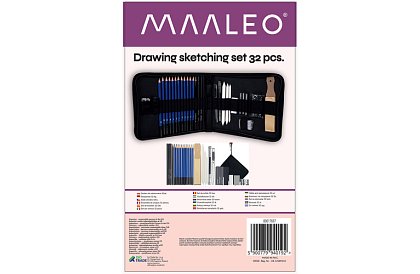 Zestaw do profesjonalnego rysowania i szkicowania – 32 elementy