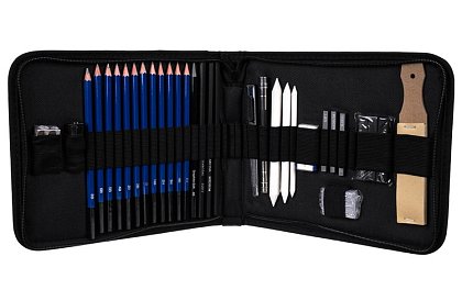 Zestaw do profesjonalnego rysowania i szkicowania – 32 elementy