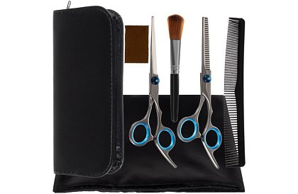 Nożyczki fryzjerskie i akcesoria – zestaw 7 szt.