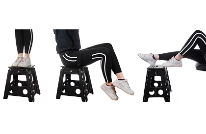 Skrzynka składana – taboret czarno-biały