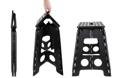 Skrzynka składana – taboret czarno-biały